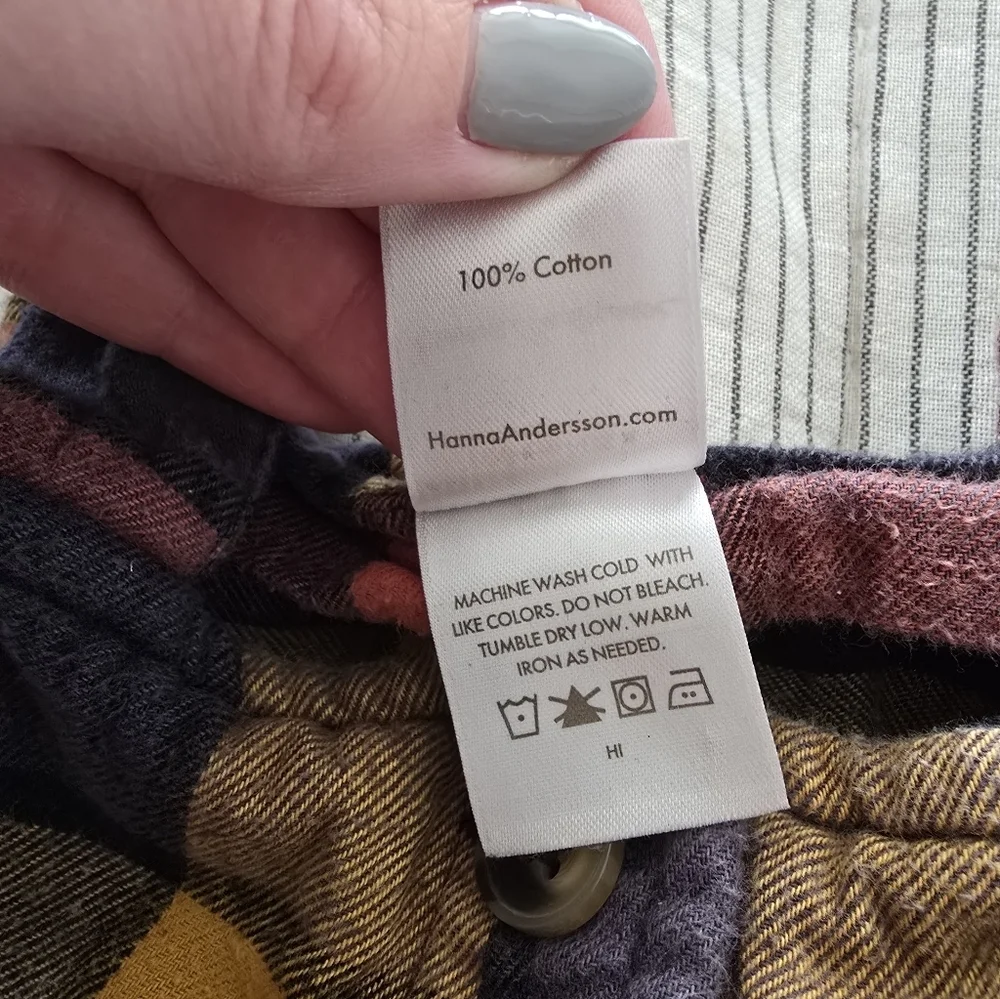 Hanna Andersson Flannel Butt Down Overall Dress Multicolor Size 4 Plaid Cotton